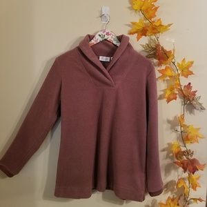 Denim & Co Medium Fleece Pullover Shawl Collar